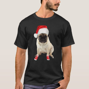Camiseta Imagem de Cachorro Pug Marrom Fofo com Chapéu e Me