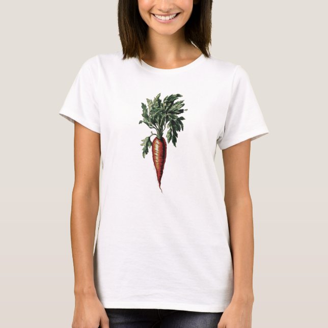 Camiseta Imagem de Cenoura Estilo Vintage (Frente)