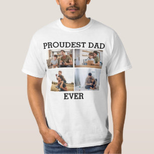 Camiseta Imagem de Colagem de Fotos do Pai do pai Mais Prof