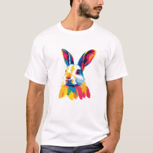 Camiseta Imagem de Cor de Água do Retrato Bunny