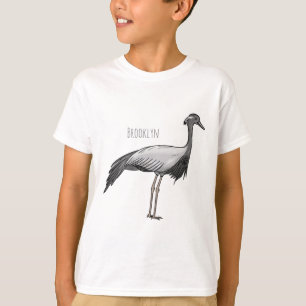 Camiseta Imagem de desenho animado de aves de guindaste dem
