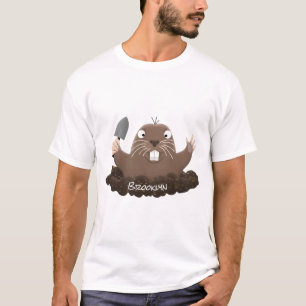 Camiseta Imagem de desenho animado de bolso engraçado