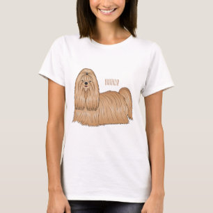 Camiseta Imagem de desenho animado de cabelos longos Shih t