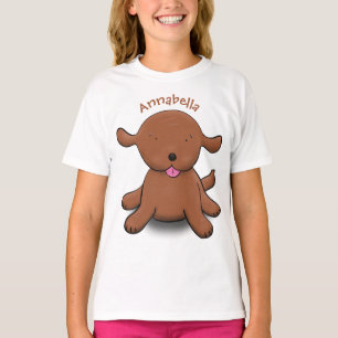 Camiseta Imagem de desenho animado de cachorro feliz e boni
