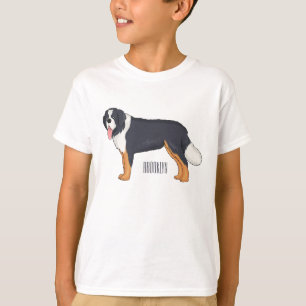 Camiseta Imagem de desenho animado de cão da montanha Berne