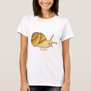 Camiseta Imagem de desenho animado de caracol amarelo-bonit