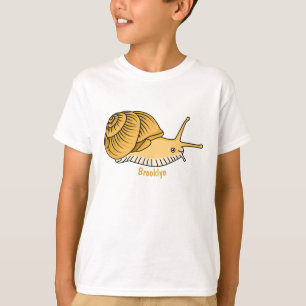 Camiseta Imagem de desenho animado de caracol amarelo-bonit