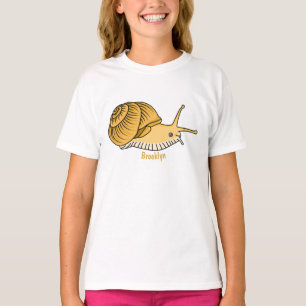 Camiseta Imagem de desenho animado de caracol amarelo-bonit