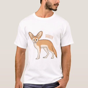 Camiseta Imagem de desenho animado de fennec fox