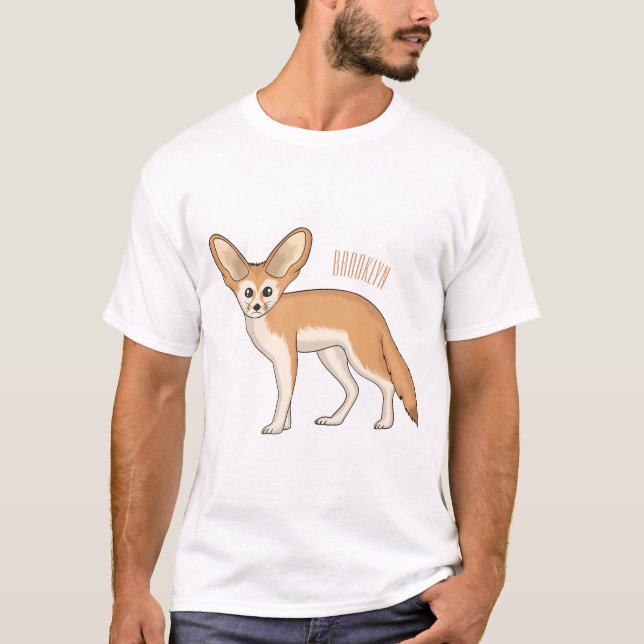 Camiseta Imagem de desenho animado de fennec fox (Frente)
