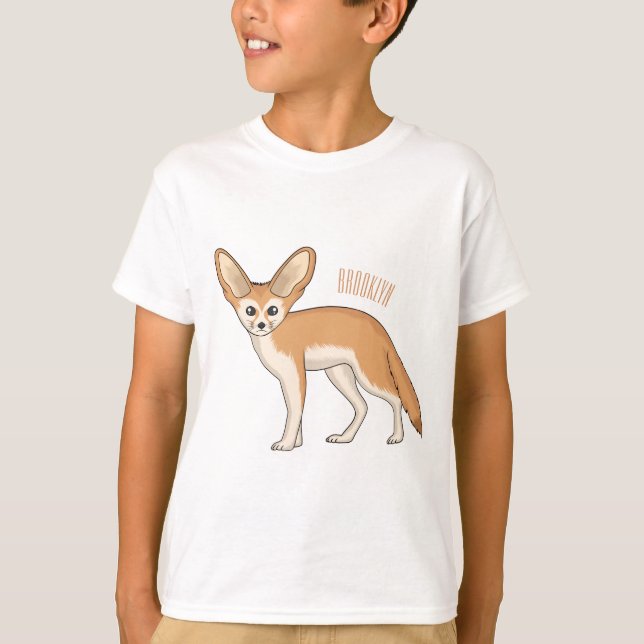 Camiseta Imagem de desenho animado de fennec fox (Frente)