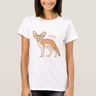 Camiseta Imagem de desenho animado de fennec fox
