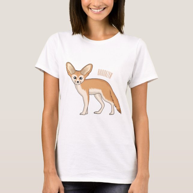 Camiseta Imagem de desenho animado de fennec fox (Frente)