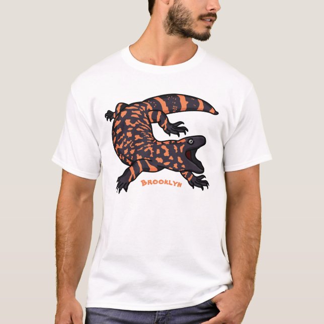 Camiseta Imagem de desenho animado de lagarto monstro de gi (Frente)