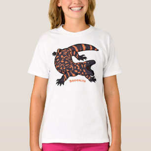 Camiseta Imagem de desenho animado de lagarto monstro de gi