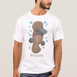 Camiseta Imagem de desenho animado de platypus de bebê feli