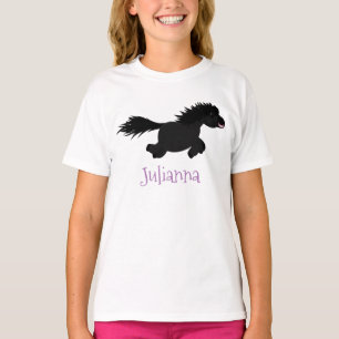 Camiseta Imagem de desenho animado de pônei Shetland em ci