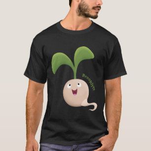 Camiseta Imagem de desenho animado de sementes felizes e bo