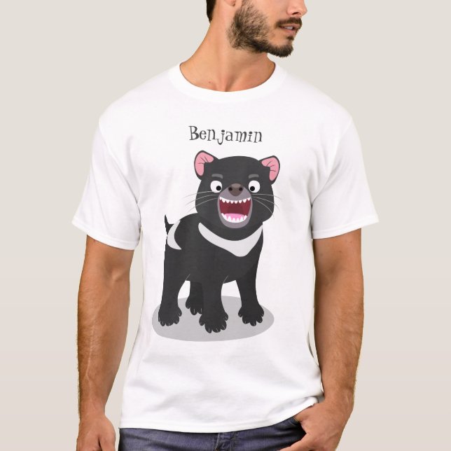 Camiseta Imagem de desenho animado do demônio da Tasmânia,  (Frente)
