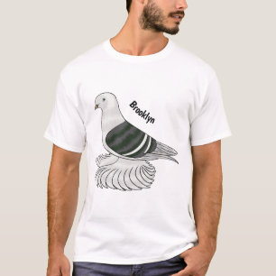 Camiseta Imagem de desenho animado do pombo-escudo-saxão