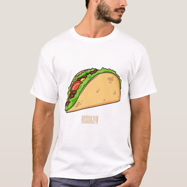 Camiseta Imagem de desenho animado do Taco (Frente)