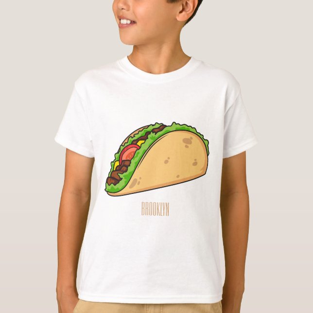 Camiseta Imagem de desenho animado do Taco (Frente)