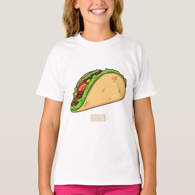 Camiseta Imagem de desenho animado do Taco (Frente)