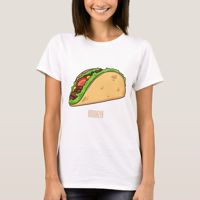 Camiseta Imagem de desenho animado do Taco (Frente)