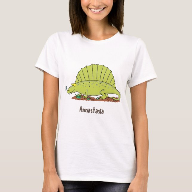 Camiseta Imagem de desenho animado verde-claro (Frente)