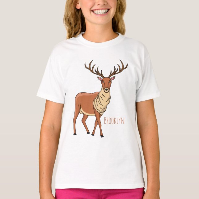 Camiseta Imagem de desenho de Reindeer (Frente)
