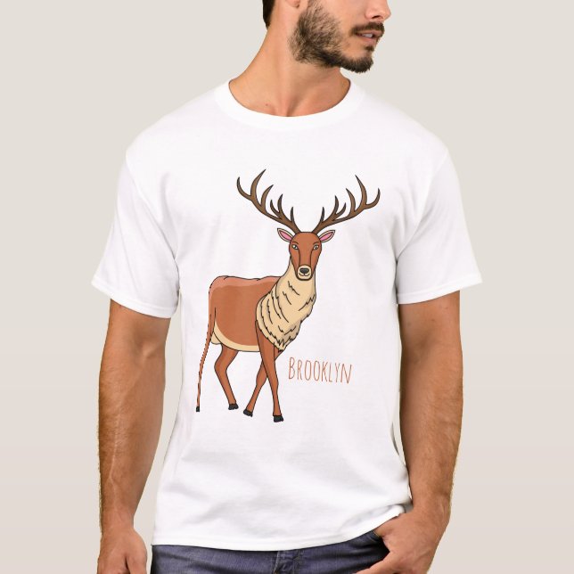 Camiseta Imagem de desenho de Reindeer (Frente)