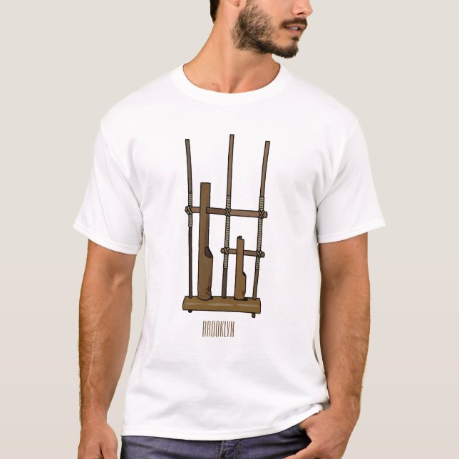 Camiseta Imagem de desenhos angklung (Frente)