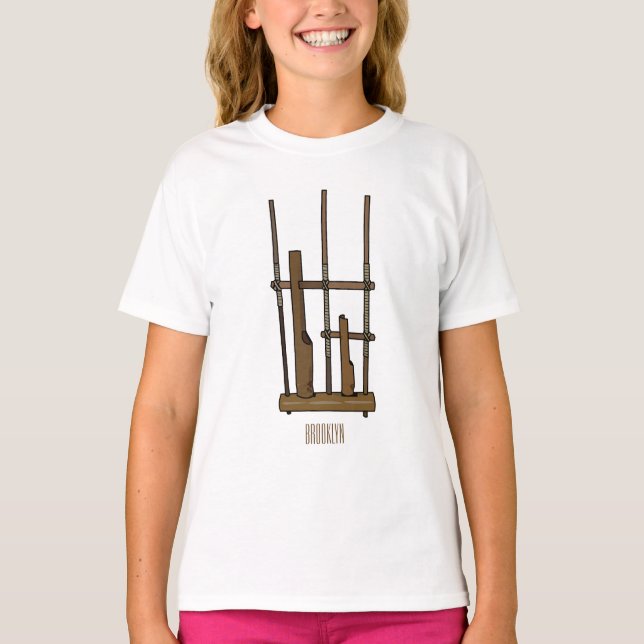 Camiseta Imagem de desenhos angklung (Frente)