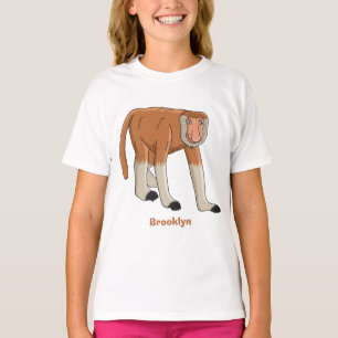 Camiseta Imagem de desenhos animados de macacos