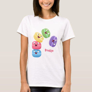 Camiseta Imagem de desenhos animados de macarões engraçados
