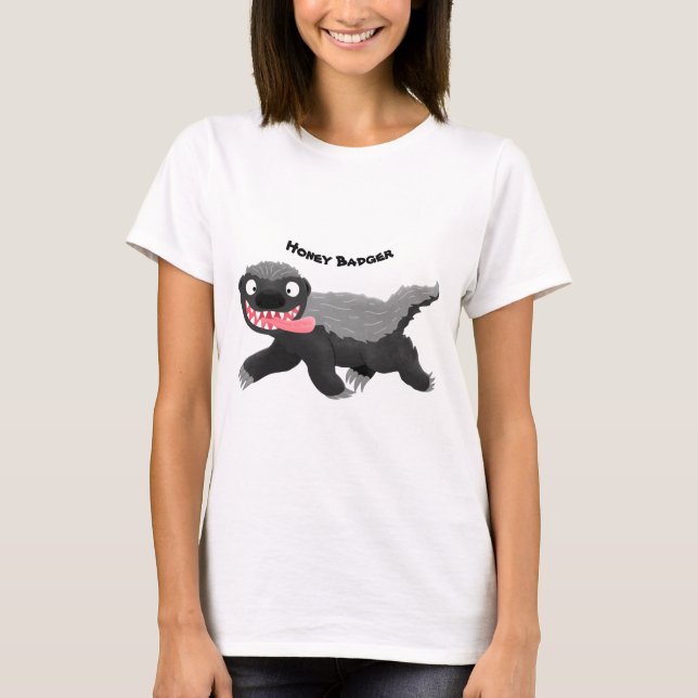 Camiseta Imagem de desenhos animados famintos e engraçados (Frente)