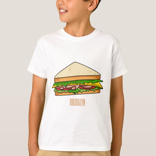 Camiseta Imagem de desenhos em Sandwich (Frente)