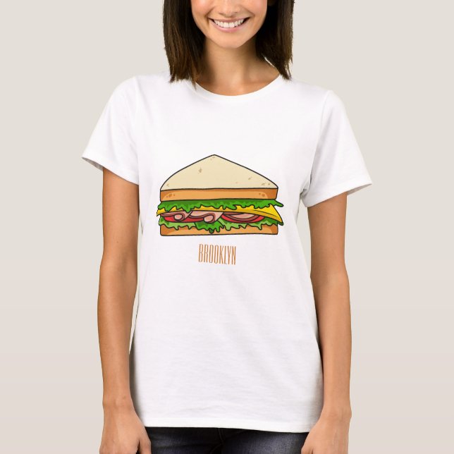 Camiseta Imagem de desenhos em Sandwich (Frente)