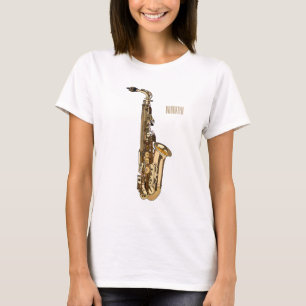 Camiseta Imagem de desenhos saxofônicos