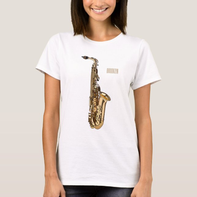Camiseta Imagem de desenhos saxofônicos (Frente)