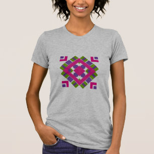 Camiseta Imagem de diamante multicolorido roxo abstrato