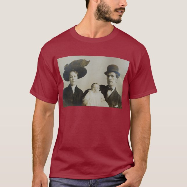 Camiseta Imagem de Fotografia B&W RPPC da Família Bowler (Frente)