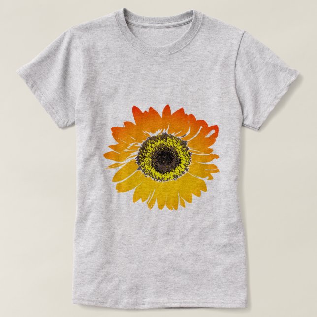 Camiseta Imagem de girassol amarelo de tendência (Frente do Design)