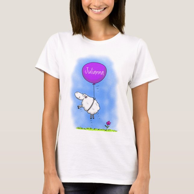 Camiseta Imagem de humor de desenho animado de balão de ove (Frente)