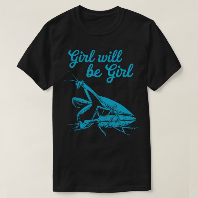 Camiseta Imagem de Mantis Azul Divertida com Texto Whimsica (Frente do Design)