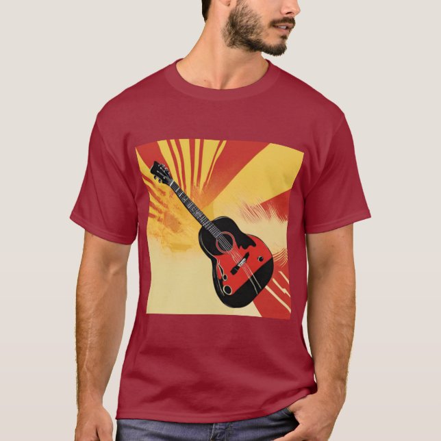 Camiseta Imagem de Pintura em Violão de pop (Frente)