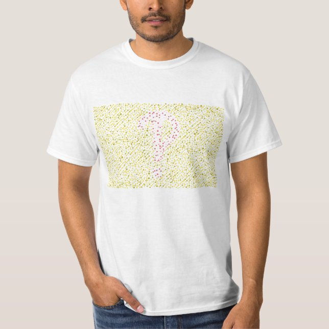 Camiseta Imagem de teste colorida do Interrobang (Frente)