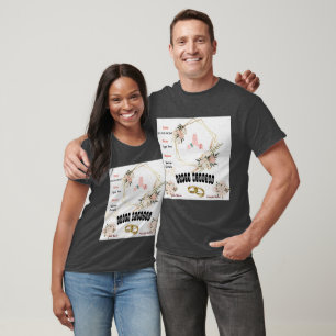 Camiseta Imagem de texto de casal na cor carvão de casament