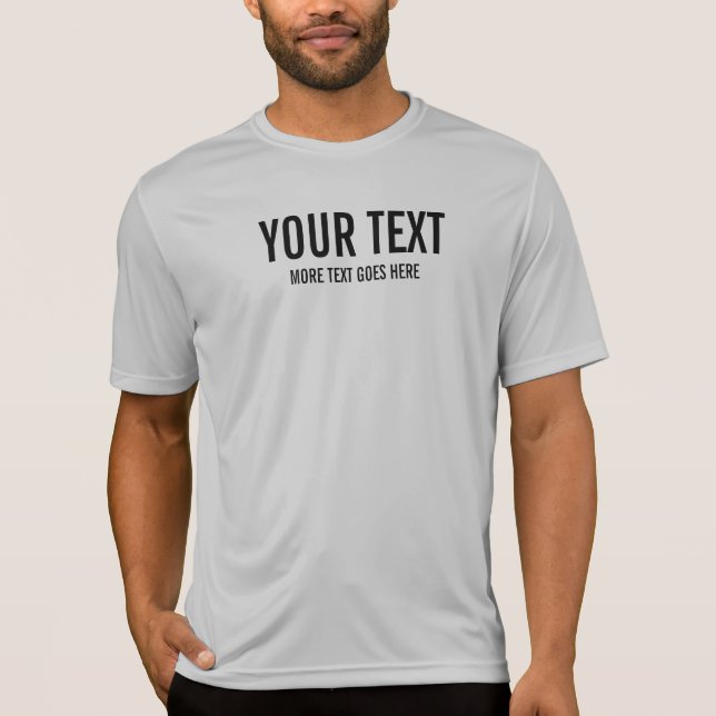 Camiseta Imagem de texto do cliente cor prateada masculino  (Frente)