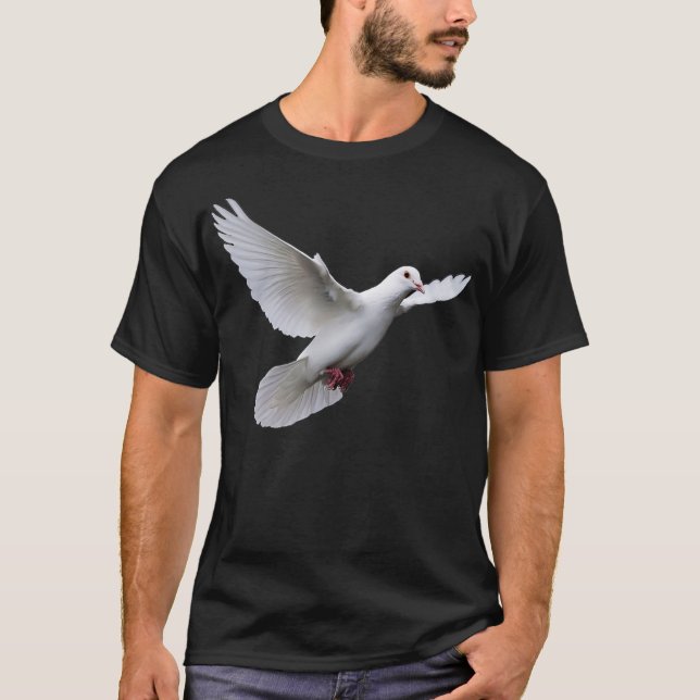 Camiseta Imagem de um pombo branco (Frente)